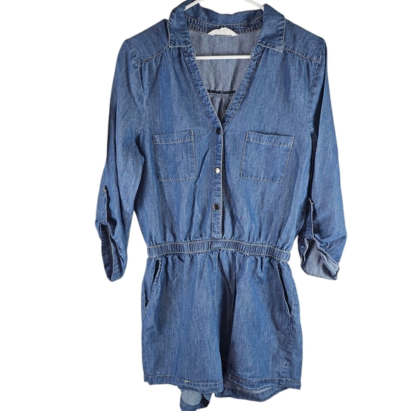 B.B. Dakota JACK Denim Romper In Medium - Picture 1 of 7